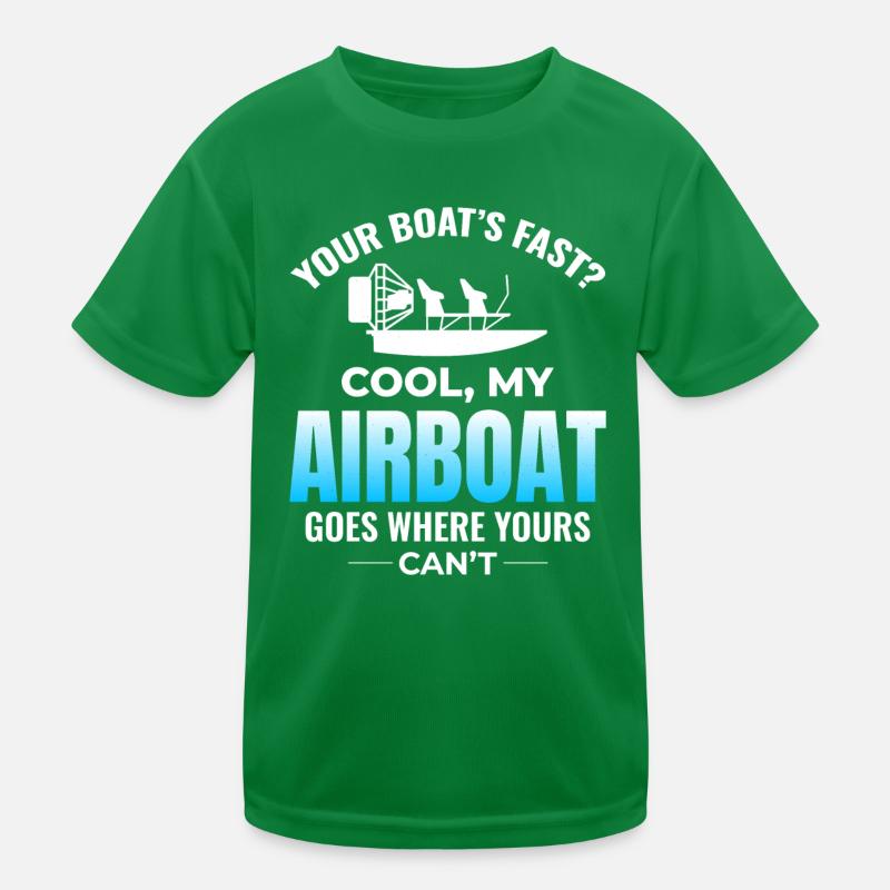 Bateau gonflable Fanboat Bateau hydroglisseur Bateau des marais T-shirt sport Enfant