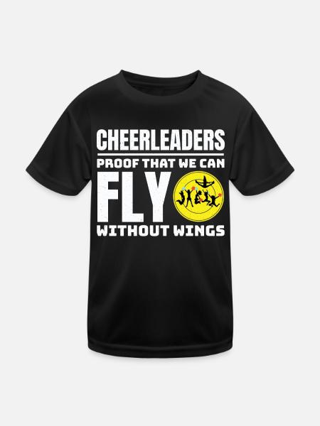 Pom-pom girl Cheerleading Girl Cheering Cheer Squad - T-shirt sport Enfant - noir - Devant