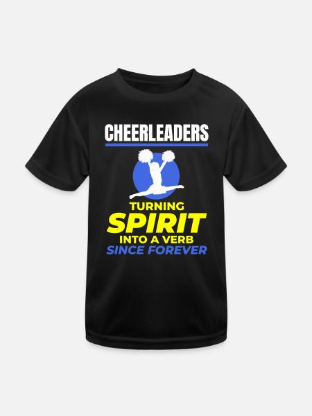 Pom-pom girl Cheerleading Girl Cheering Cheer Squad - T-shirt sport Enfant - noir - Devant