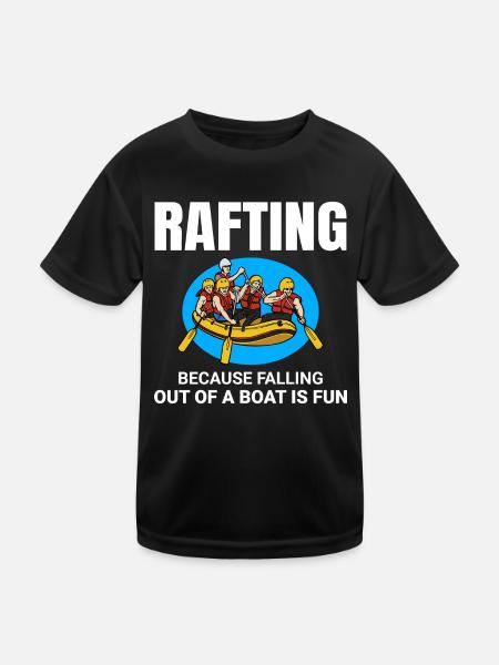 Rafting Team Raft Wildwasser Rafter Paddel Lustig - Kinder Funktions-T-Shirt - Schwarz - Vorne