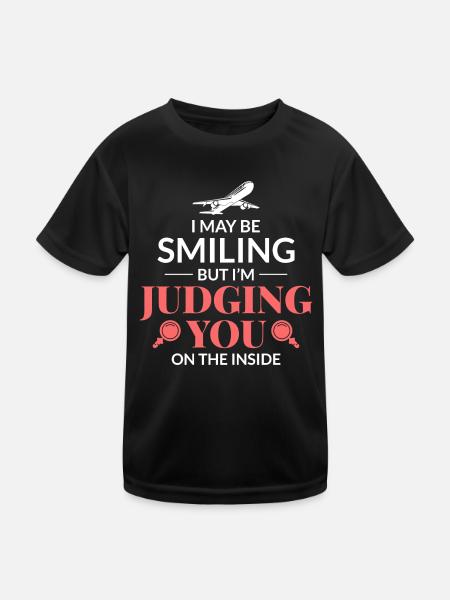 Flight Attendant Aviation Cabin Crew Air Hostess - Kids Functional T-Shirt - black - Front