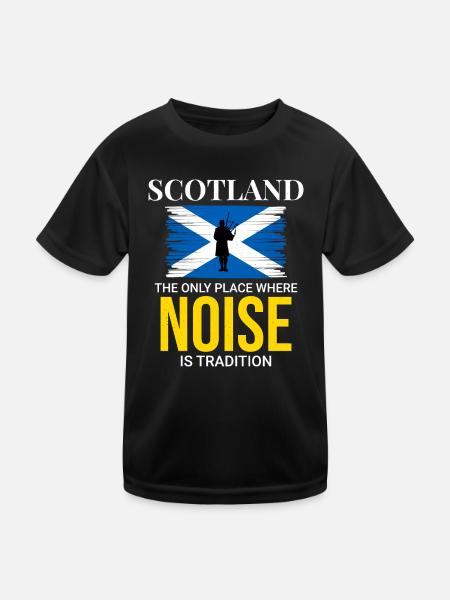 Bagpipe Player Instrument Scottish Scotland Flag - Kids Functional T-Shirt - black - Front