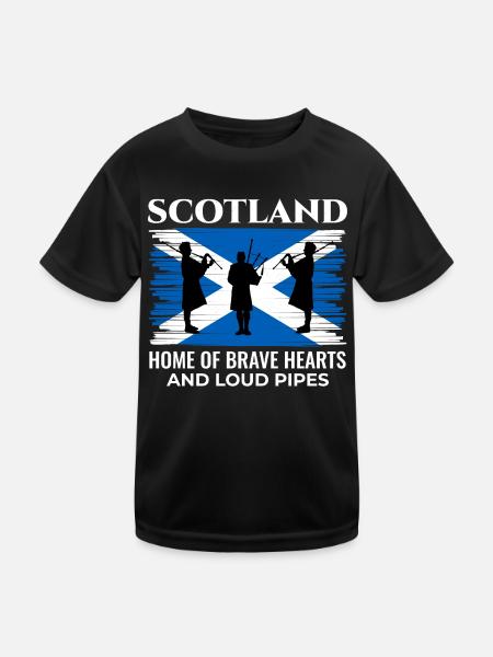 Bagpipe Player Instrument Scottish Scotland Flag - Kids Functional T-Shirt - black - Front