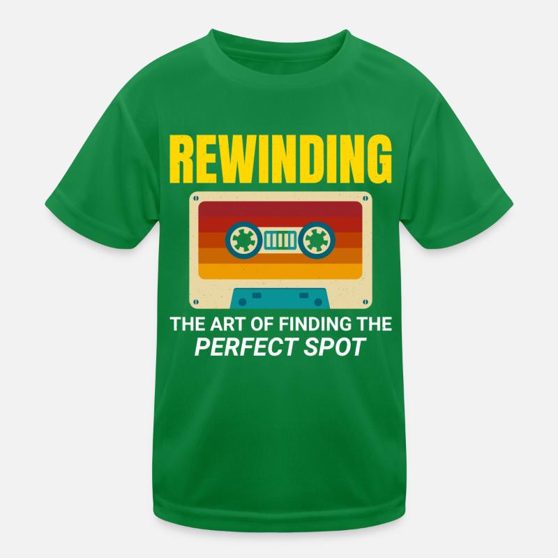 Cassette Tape Rewinding 80s Nostalgia Retro 1980s Kids Functional T-Shirt