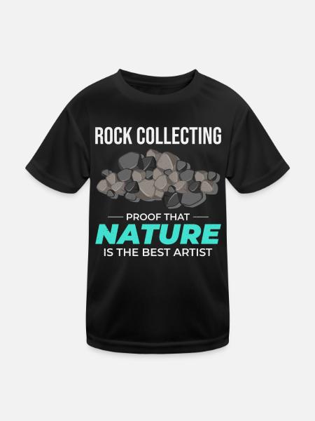 Rock Hound Collecting Collector Geology Geologist - Kids Functional T-Shirt - black - Front