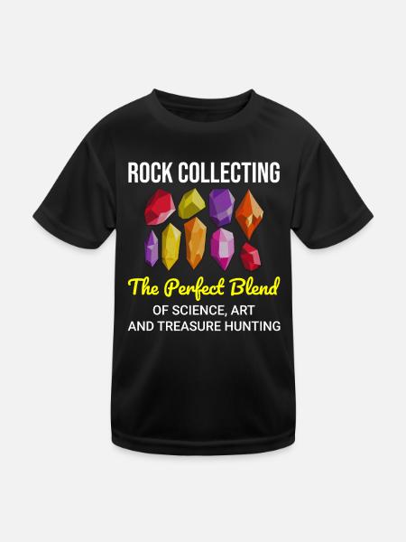 Rock Hound Collecting Collector Geology Geologist - Kids Functional T-Shirt - black - Front