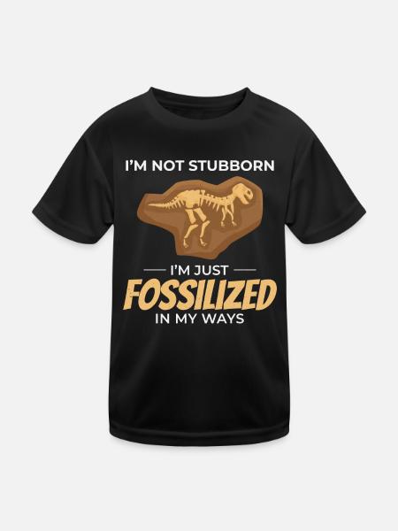 Fossil Hunting Paleontology Collector Geology - Kids Functional T-Shirt - black - Front