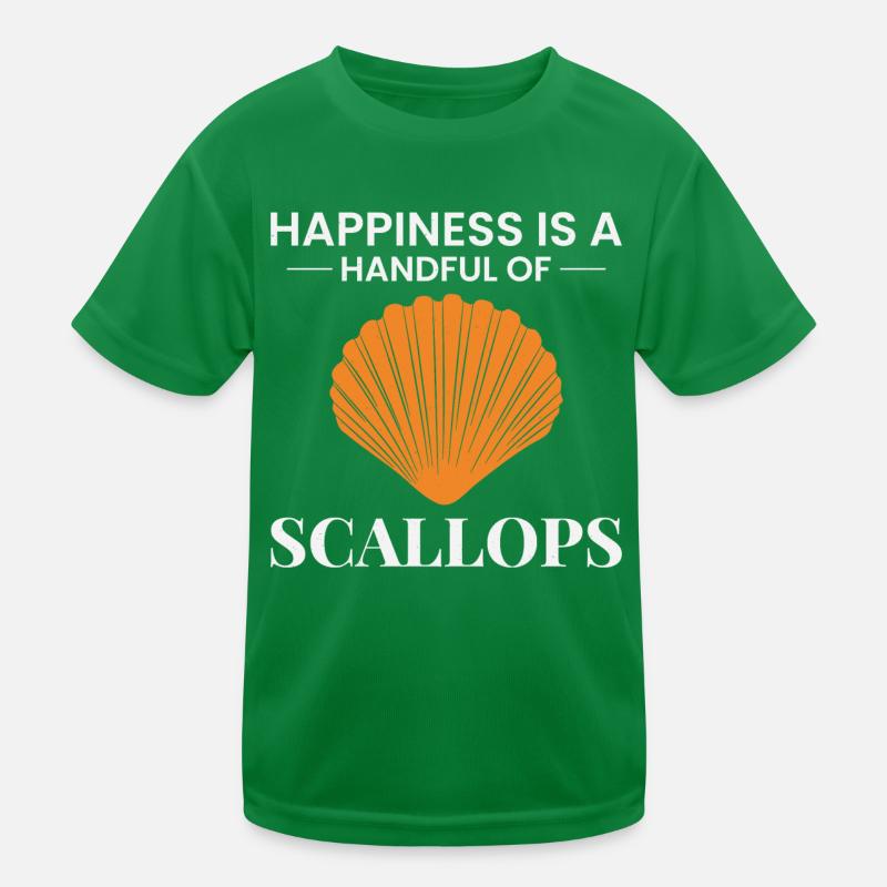 Scallop Seashells Collector Beachcomber Shellfish Kids Functional T-Shirt