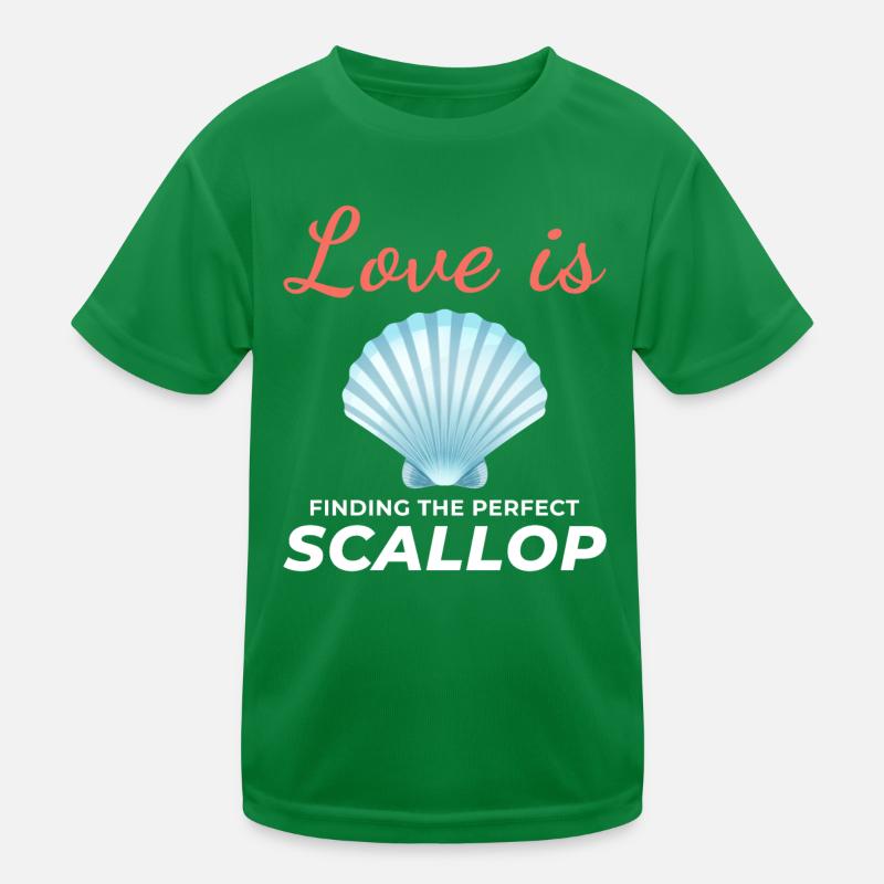 Scallop Seashells Collector Beachcomber Shellfish Kids Functional T-Shirt
