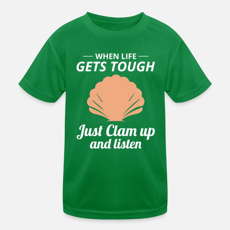 Clam Shell Seashells Collector Beachcomber Beach Kids Functional T-Shirt