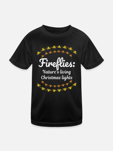 Lucioles Luciole Luciole Foudre Insecte Noël - T-shirt sport Enfant - noir - Devant