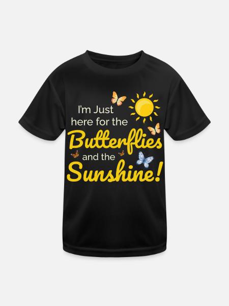 Schmetterling Sunshine Insektensammler Entomologie - Kinder Funktions-T-Shirt - Schwarz - Vorne