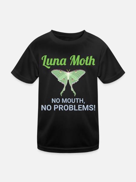 Luna Motte Nachtaktives Tier Insektensammler - Kinder Funktions-T-Shirt - Schwarz - Vorne