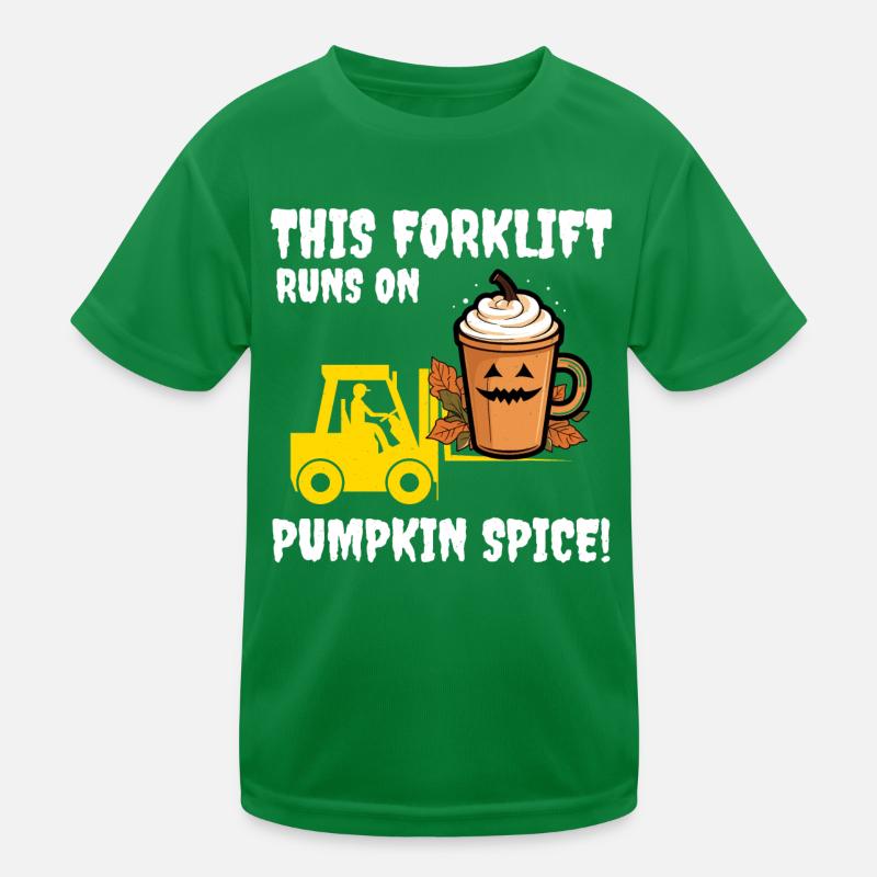 Halloween Gabelstapler Fahrer Pumpkin Spice Lustig Kinder Funktions-T-Shirt