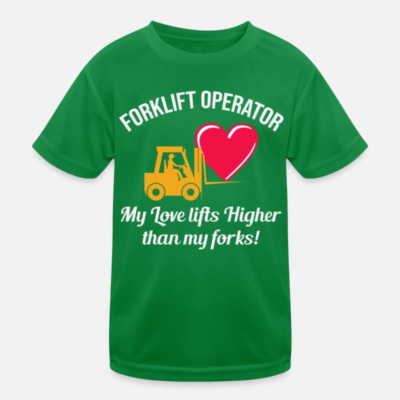 Gabelstaplerfahrer Fahrer Valentinstag Lustig Kinder Funktions-T-Shirt