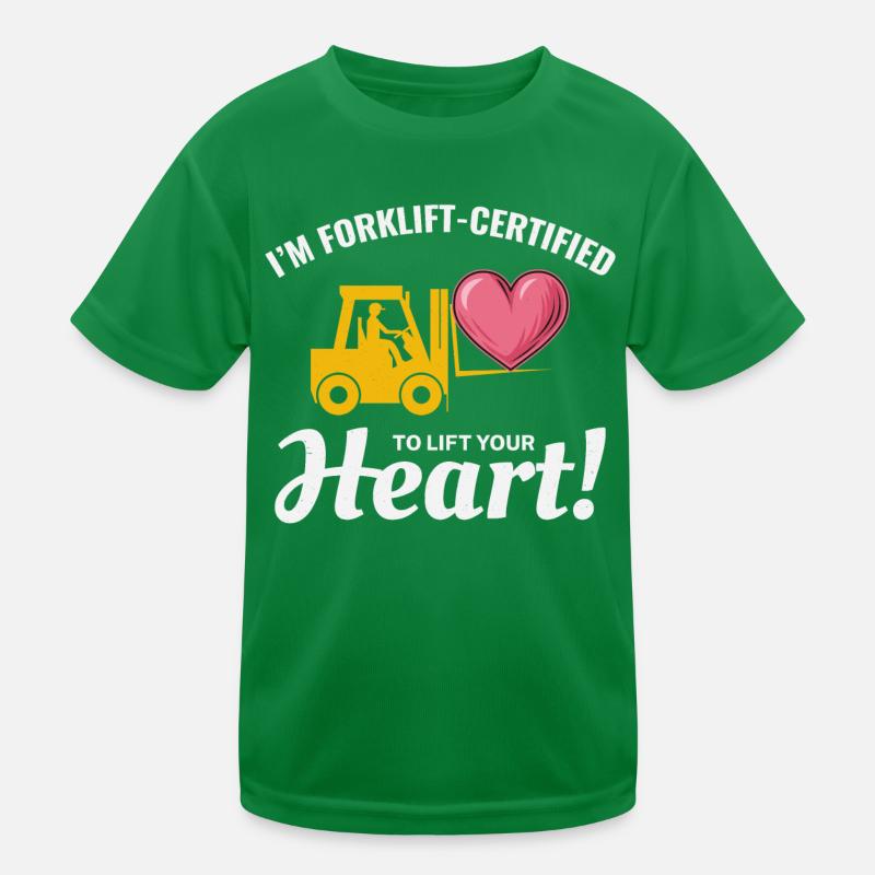 Forklift Operator Driver Valentine’s Day Funny Kids Functional T-Shirt