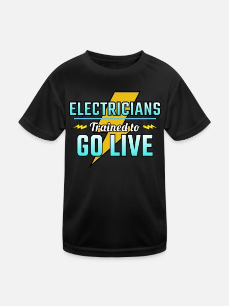 Electrician Humor Electrical Technician Engineer - Kids Functional T-Shirt - black - Front