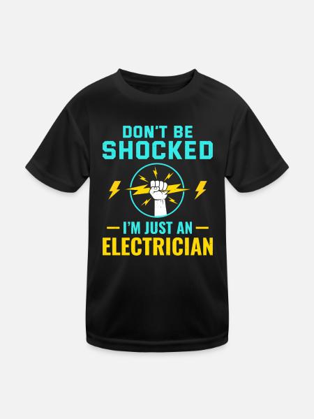 Electrician Humor Electrical Technician Engineer - Kids Functional T-Shirt - black - Front