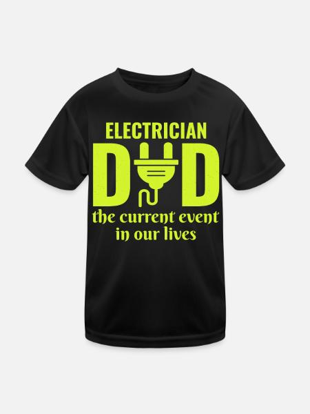 Électricien Papa Technicien en électricité Fête des pères - T-shirt sport Enfant - noir - Devant