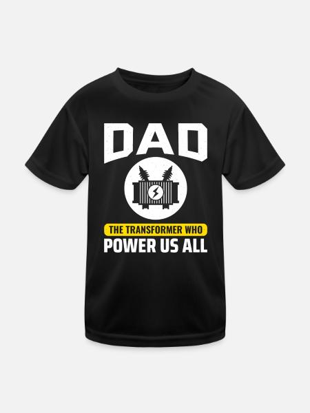 Elektriker Vater - Kinder Funktions-T-Shirt - Schwarz - Vorne