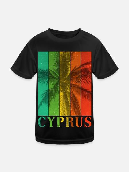 Cyprus Cyprus Summer Palm Trees Beach Sea Holidays - Kids Functional T-Shirt - black - Front