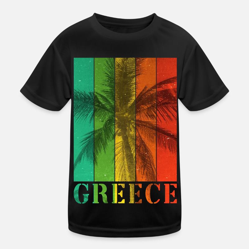 Grèce Été Palmiers Plage Mer Vacances T-shirt sport Enfant