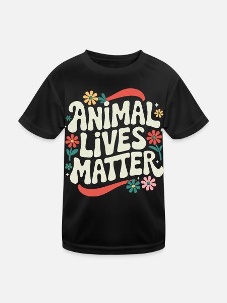 Vegetarian Vegan Veggie Vegetarian - Kids Functional T-Shirt - black - Front