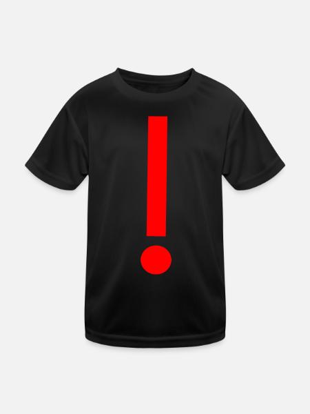 Point d'exclamation rouge, modèle, modèle - T-shirt sport Enfant - noir - Devant
