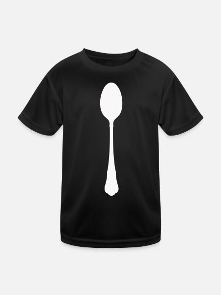 Spoon Silhouette - Kids Functional T-Shirt - black - Front