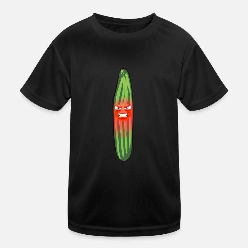 Angry cucumber, cucumbers, comic, cucumber Kids Functional T-Shirt