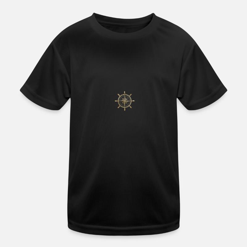 Kompass in Gold Kinder Funktions-T-Shirt