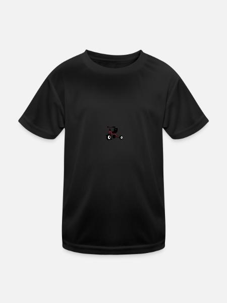 Dreirad - Kinder Funktions-T-Shirt - Schwarz - Vorne
