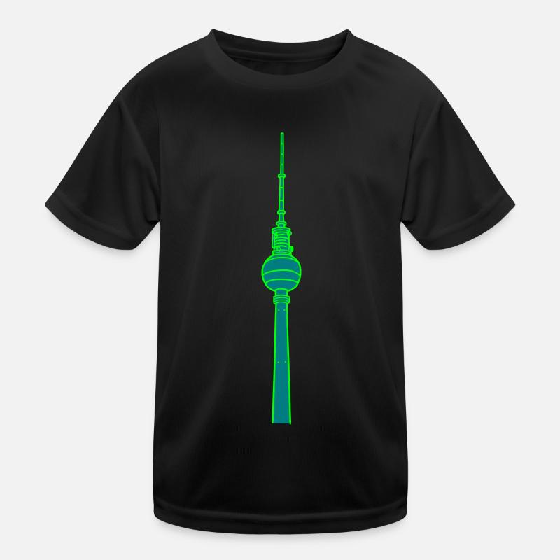 Fernsehturm Berlin 2 - Kinder Funktions-T-Shirt - Schwarz