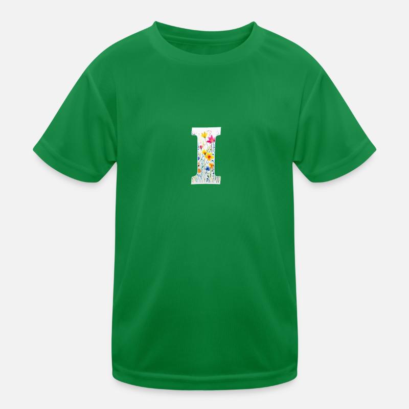 Buchstabe J, Monogramm, Blumenmuster Kinder Funktions-T-Shirt