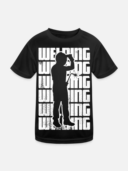 Fun welding - Kids Functional T-Shirt - black - Front