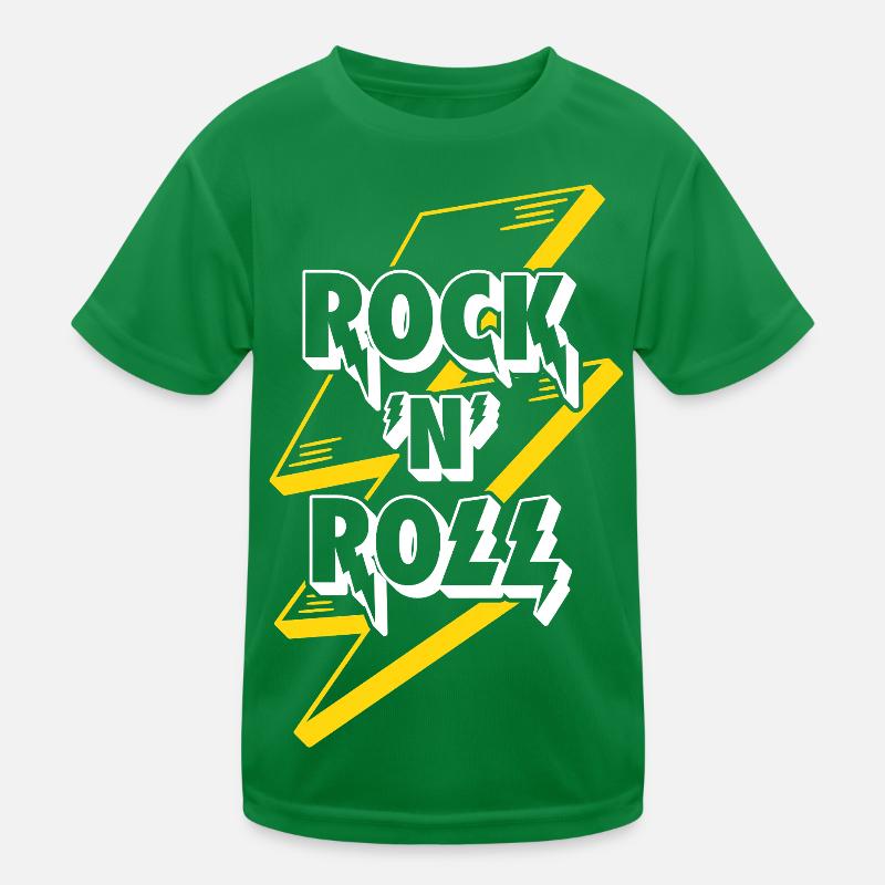 Rock'N'Roll Text Logo With Lightning Kids Functional T-Shirt