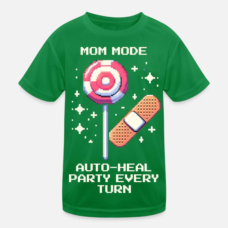 Mama-Modus: Auto-Heal jede Runde | Eltern Kinder Funktions-T-Shirt