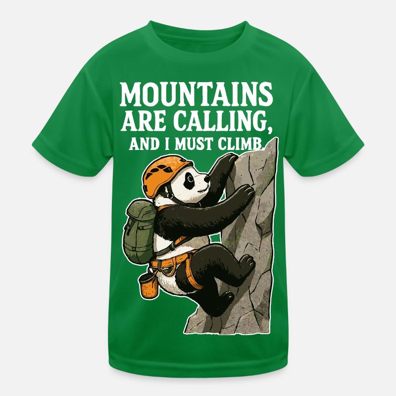 Lustiger Kletter-Panda beim Bouldern Kinder Funktions-T-Shirt