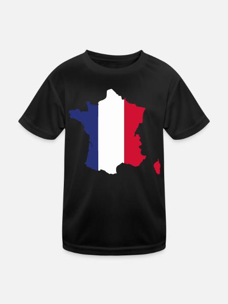 Flagge Frankreichs - Flagge Frankreichs - Kinder Funktions-T-Shirt - Schwarz