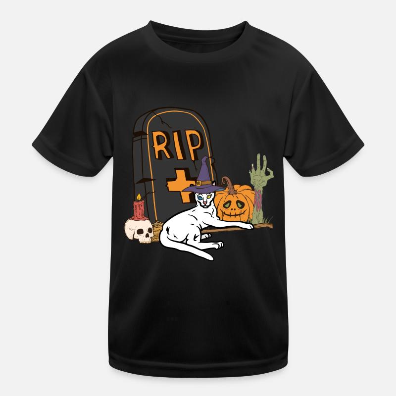 Mignon et effrayant Khao Manee chat d’Halloween T-shirt sport Enfant