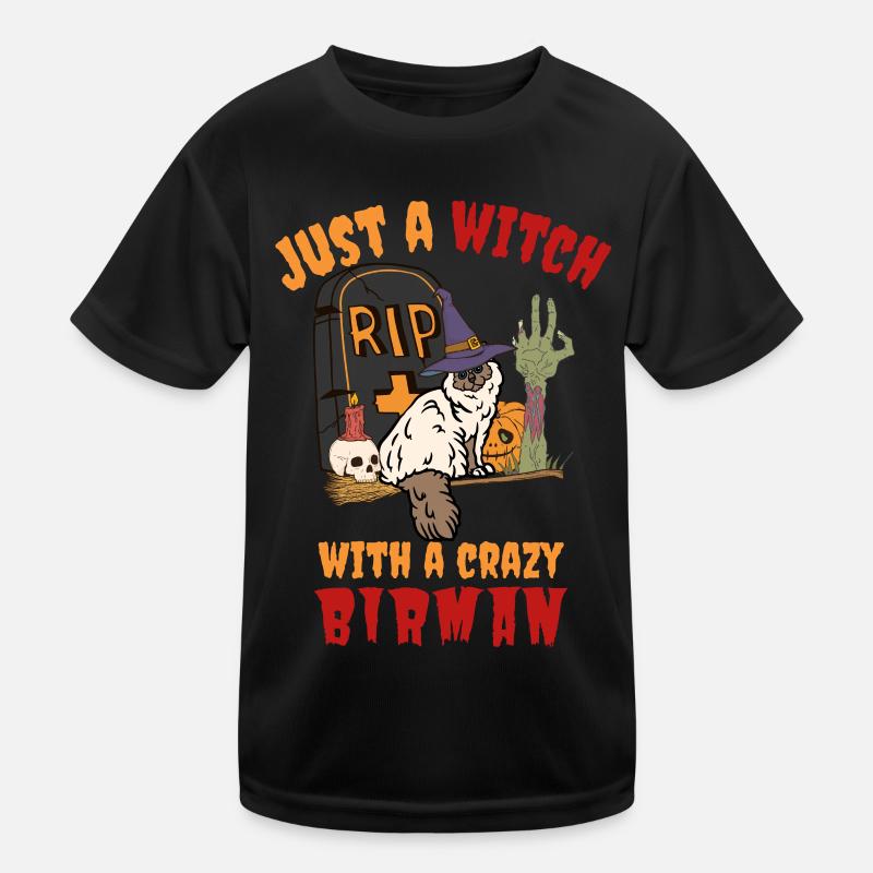 Chat d’Halloween birman mignon et effrayant T-shirt sport Enfant