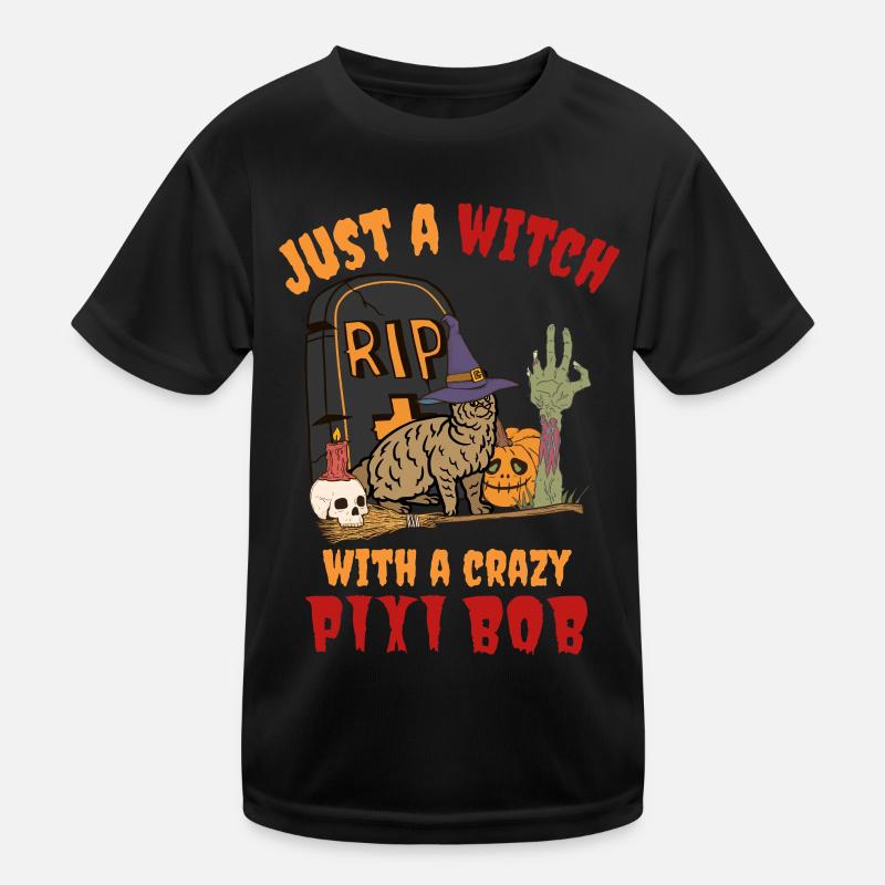 Süße und gruselige Pixiebob Katze Halloween Kinder Funktions-T-Shirt