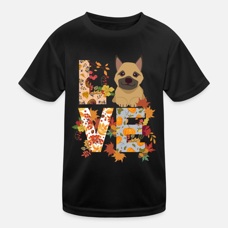 German Shepherd Autumn Grateful Love Kids Functional T-Shirt