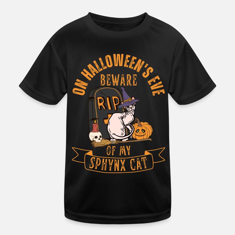 Mignon et effrayant chat d’Halloween Sphynx T-shirt sport Enfant