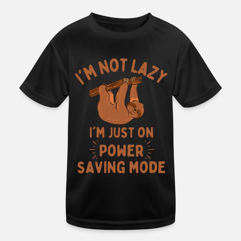 Faultier lustiger Spruch Power saving mode Kinder Funktions-T-Shirt