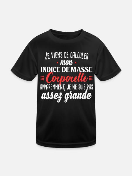 Petite femme. Cadeau humour surpoids obésité - T-shirt sport Enfant - noir - Devant