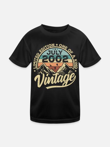 Né en juillet 2002 Né en juillet 2002 Né en juillet 2002 - T-shirt sport Enfant - noir - Devant