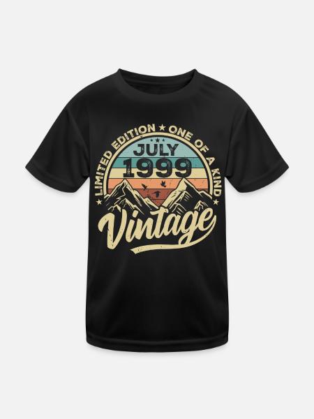 Né en juillet 1999 Né en juillet 1999 Né en juillet 1999 - T-shirt sport Enfant - noir - Devant
