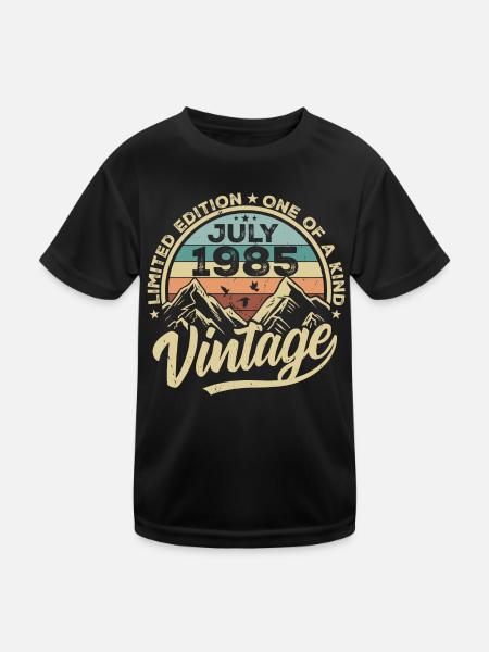 Né en juillet 1985 Né en juillet 1985 Né en juillet 1985 - T-shirt sport Enfant - noir - Devant