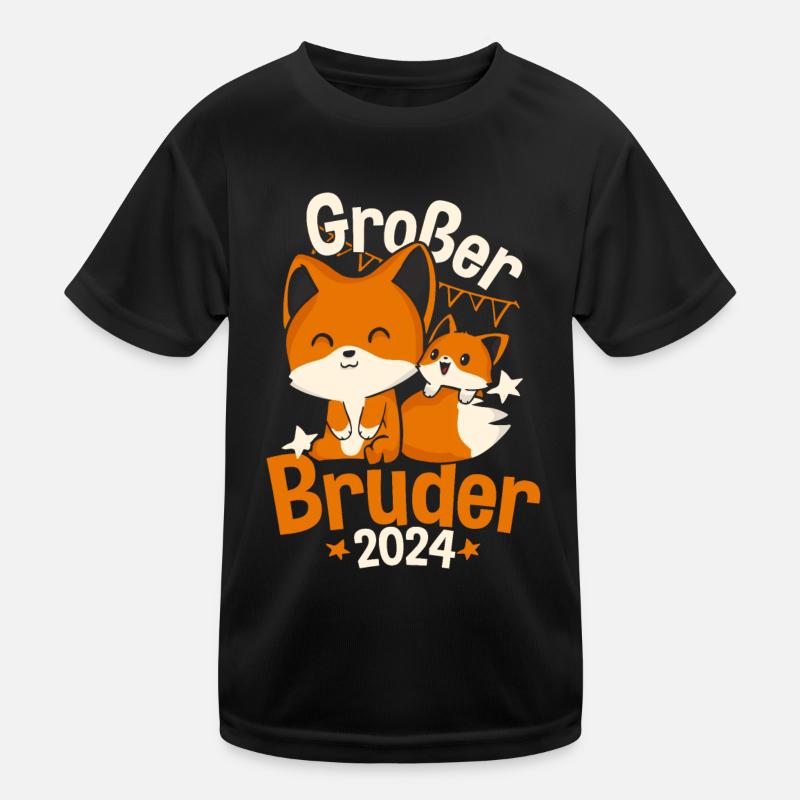 Kinder Großer Bruder 2024 Fuchs Schwangerschaft Kinder Funktions-T-Shirt